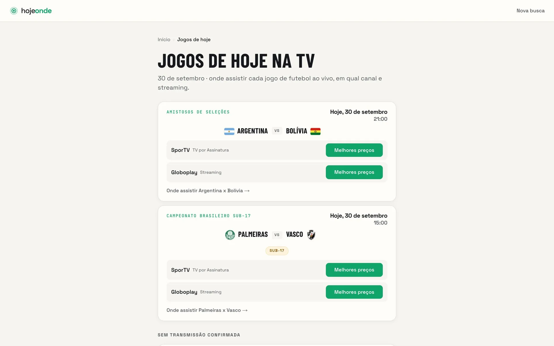 Site hojeonde aberto no computador
